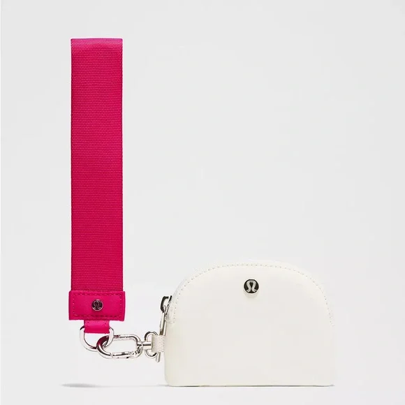 Lululemon Pink and White Dual Pouch Wristlet - Picture 3 of 4